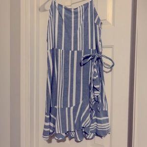 Denim and white mini dress